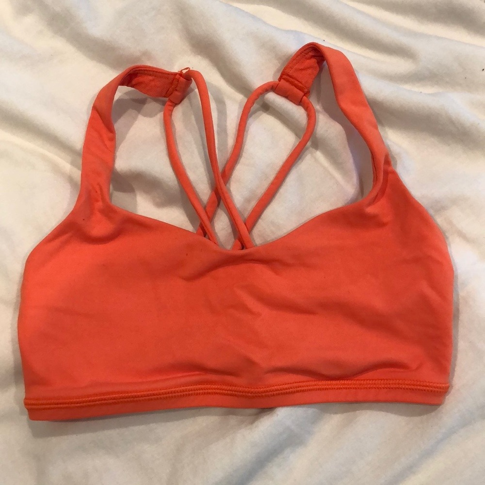 Lululemon Free To Be Bright Orange Sports Bra Sz 2